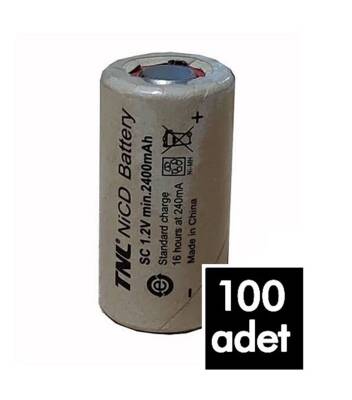 100 Adet TNL SC 2400mAH 10C Ni-MH Şarjlı Matkap Süpürge Pili - 1