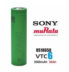 3 x Murata VTC6 3000mAH 30A Discharge 18650 Pil - 1