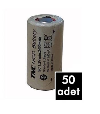 50 Adet TNL SC 2400mAH 10C Ni-MH Şarjlı Matkap Süpürge Pili - 1