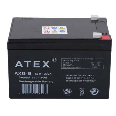 Atex AX12 12V 12AH Bakımsız Kuru Akü - 1