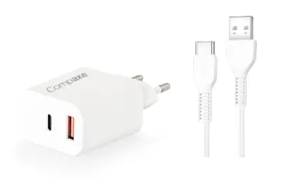 COMPAXE CTA-350 UT 35W PD/QC + Type-C to USB 3A Kablolu Şarj Seti - 1