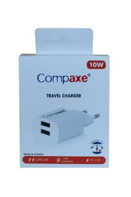 Compaxe CTA-521D Çift USB 10W Şarj Adaptörü - 1