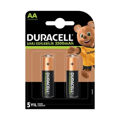 Duracell Şarj Edilebilir Pil 2'li AA Kalem Pil 2500 mAh - 1