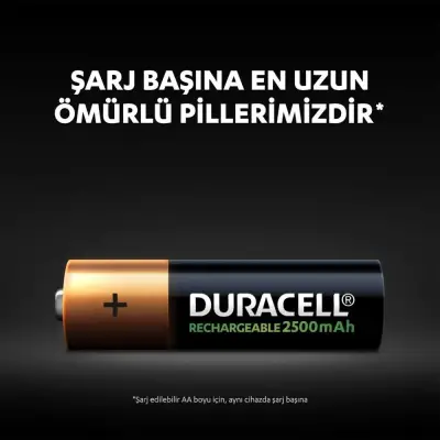 Duracell Şarj Edilebilir Pil 2'li AA Kalem Pil 2500 mAh - 2