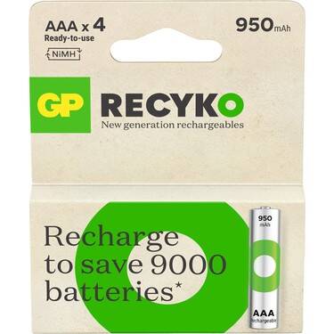 GP ReCyko 4′lü 950mAh AAA Şarj Edilebilir Pil - 1