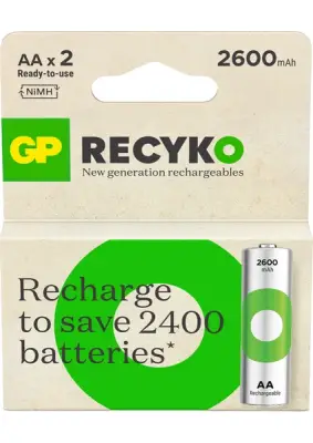 GP Recyko AA 2600 mAh Kalem Pil 2'li - 1