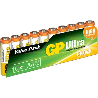 GP ULTRA ALKALİN AA 10LU SHRİNK KALEM PİL - 1