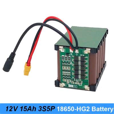 LG HG2 12v 15000mah 3S5P 18650 Li-ion 3S 30A BMS Devreli Pil Kablolu - 1