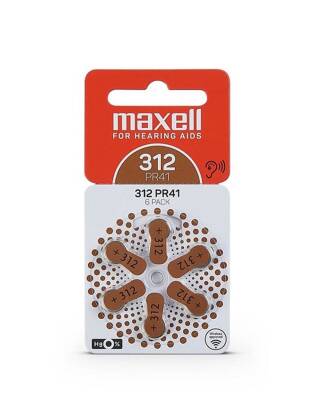 Maxell PR41 312 Numara İşitme Cihazı Pili 6'lı - 1