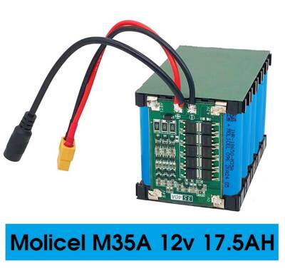 Molicel 12v 17500mah 3S5P 18650 Li-ion 3S 30A BMS Devreli Pil Kablolu - 1