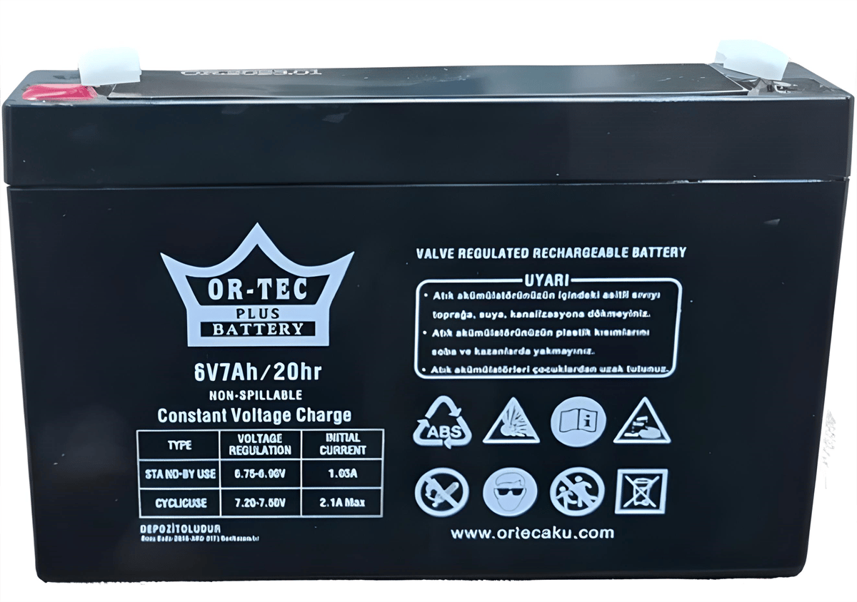 Or-Tec 6 Volt 7 Amper Master 6V Akülü Araba Oyuncak Araba Aküsü 6V 7AH - 1