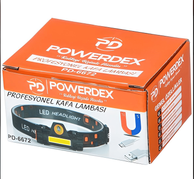 Powerdex PD-6672 Şarjlı Mıknatıslı Su Geçirmez Kafa Lambası - 2