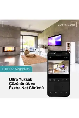 Ttec Wizi Pro Full HD 3MP Çif Yönlü Görüşmeli 360 Derece Tak Çalıştır Wi-Fi Akıllı Kamera - 3