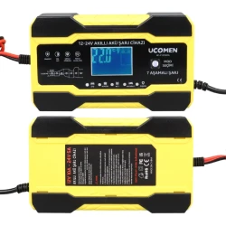 Ucomen 12/24 Volt 10 Amper Led Göstergeli 7 Aşamalı Akü Şarj Cihazı (UC-C121001A Sarı) - 2