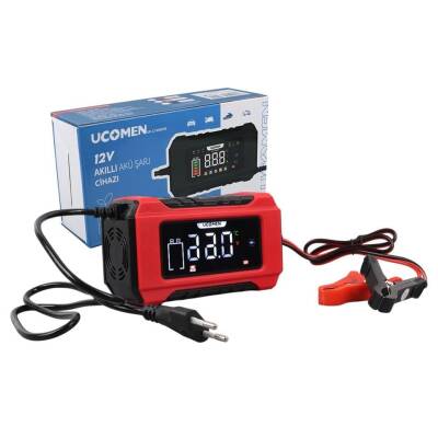 UCOMEN 12V 6A Akıllı Akü Şarj Cihazı Otomatik LCD Ekran (UC-C120501B) - 4