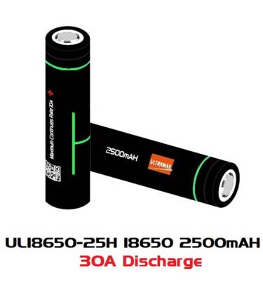 Ultramax 18650 2500mAH 30A Discharge Li-ion Başlıksız Şarj Edilebilir Pil - 1