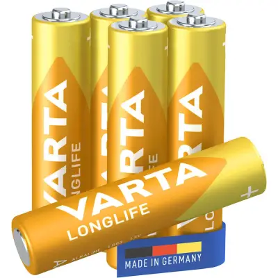 Varta Longlife Alkalin AAA 6'lı İnce Kalem Pil - 1