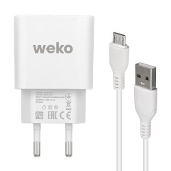 WEKO WK-21436 M7 2.1 AMPER ŞARJ BAŞLIK ADAPTÖRÜ + MICRO USB KABLO (NO:3) - 2